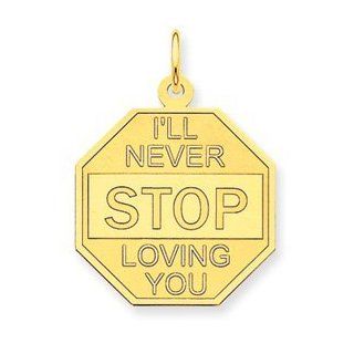 14k Gold I'll Never Stop Loving You Charm: Jewelry