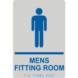 ADA Mens Fitting Room Braille Sign RRE 14807 BLUonPRLGY Wayfinding : Business And Store Signs : Office Products