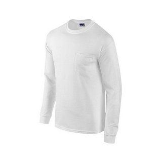 gildan usa inc g2410wh l Adult, Large, White, Long Sleeve, Pocket Tee Shirt : Lawn And Garden Tool Accessories : Patio, Lawn & Garden