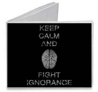 Keep Calm and Fight Ignorance Brain   Paper Tyvek Wallet: Clothing