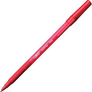 BIC Soft Feel Ballpoint Pens, Medium Point, Red, Dozen