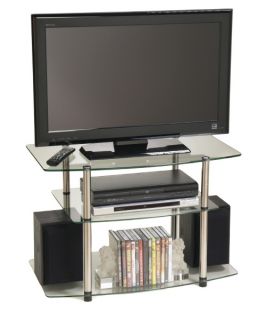 Convenience Concepts Classic Glass 3 Shelf TV Stand   TV Stands