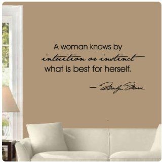 A woman knows by intuition or instinct what is best for herself by Marilyn Monroe Wall Decal Sticker Art Mural Home Dcor Quote   Wall Decor Stickers