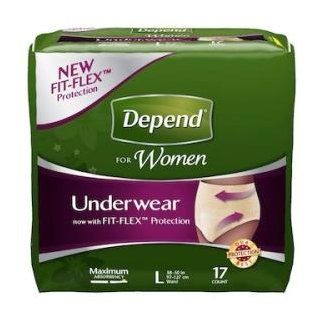 Depend Maximum Absorbency Underwear for Women, Large, 17 Count (Pack of 4): Health & Personal Care