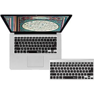 KB Covers Arabic Keyboard Cover For MacBook/Air 13/Pro (2008+), Black