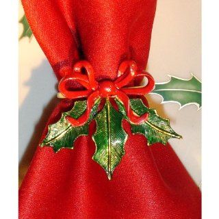 Lenox Gold Holiday Ribbon Enameled Christmas Napkin Rings, Set of 4  