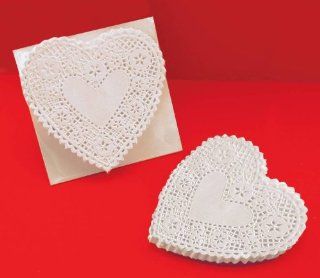 School Smart Heart Shaped Paper Lace Doilies   4 inch   Pack of 100   White : Classroom Practice Paper : Office Products