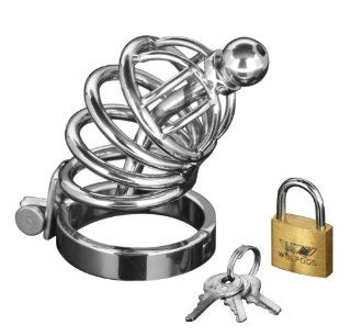 "The Asylum S" SHORT Chastity Device Cage with Optional / Removable Penis Plug by Manhood AcademyTM . Made in USA (NOT Imported) 1.5" / 38mm Cock Ring: Health & Personal Care