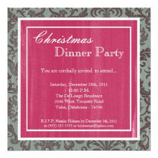 Elegant Holiday Christmas Dinner Party Invitation