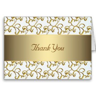 Gold Swirl Gold Thank You Cards