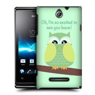 Head Case Designs Lime Wing Mean Owl Hard Back Case Cover For Sony Xperia E dual C1605 C1505: Cell Phones & Accessories