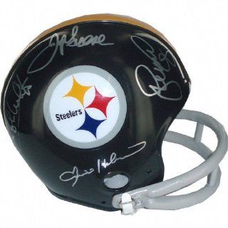 Joe Green, L.C. Greenwood, Ernie Holmes, and Dwight White Pittsburgh Steelers Autographed Mini Helmet : Sports Related Collectible Mini Helmets : Sports & Outdoors