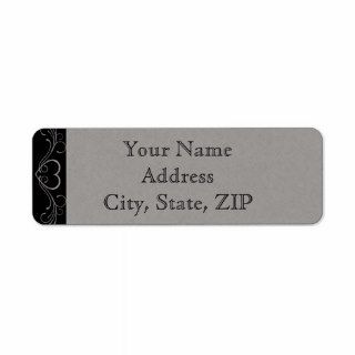 Silver and Black Heart Anniversary Return Address Return Address Label