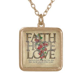 Faith Hope Love Christian Bible Verse Personalized Necklace
