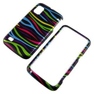 Zebra Stripes (Rainbow/Black) Protector Case for ZTE Warp N860 Cell Phones & Accessories