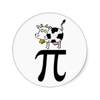 Cow Pi Stickers from Zazzle