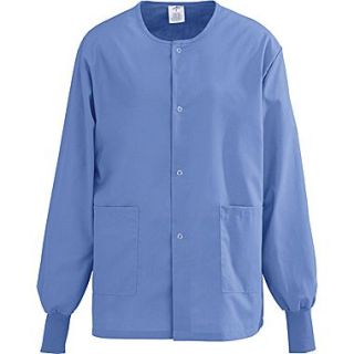 AngelStat Unisex Two pockets Snap front Warm up Scrub Jackets, Ceil Blue, XL  Make More Happen at