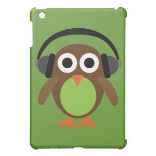 Cute Retro Cartoon Owl DJ With Heads iPad Mini Covers