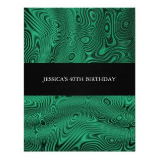 Green Faux Silk Fabric Abstract Birthday Party 2 Invites
