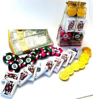 Gamblers' Gift Pack Assortment   Milk Chocolate Playing Cards, Chips, Gold Coins & Million Dollar Candy Bars : Gourmet Chocolate Gifts : Grocery & Gourmet Food