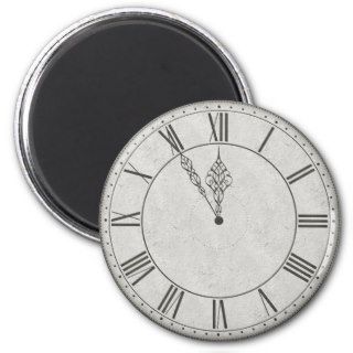 Roman Numeral Clock Face B&W Fridge Magnets