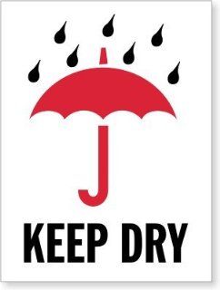 Keep Dry (with umbrella), Paper Labels, 500 Labels / Roll, 3" x 4" : Shipping Labels : Office Products