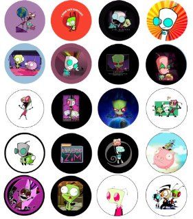 Set of 20 Invader Zim & Gir Pins 1.25" Buttons: Everything Else