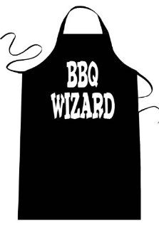 BBQ WIZARD   Funny Apron; Long Length 30" x Full Width 28" Kitchen Aprons for Men, Women, & Teens (Unisex) One Size Fits Most; Cotton Polyester Blend with Adjustable Neck; Great gift idea.: Home Improvement