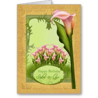 Sister in Law Lily Birthday Greeting Card