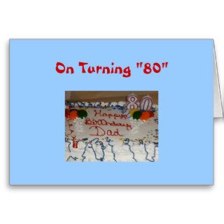 On Turning "80", birthday cake with '80' on it Card