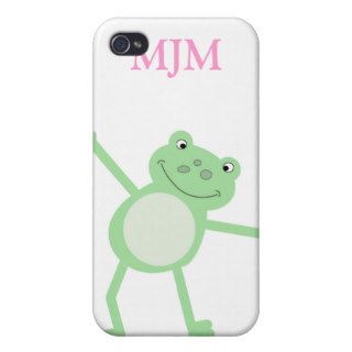 Cute Pink Leap Frog Monogram iPhone Case 4G Cases For iPhone 4