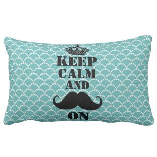 Keep Calm Mustache On Throw Pillow