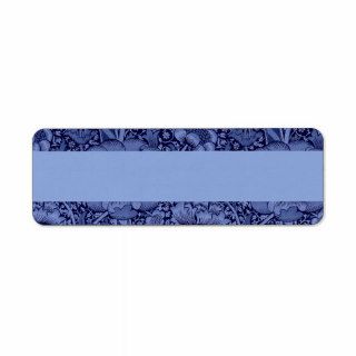 Floral and Ribbon in Blue Custom Return Address Labels