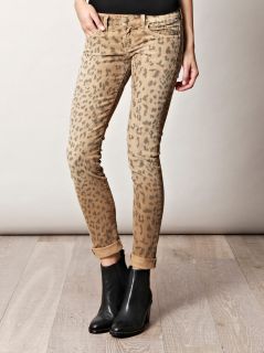 Leopard corduroy low rise skinny jeans  Current/Elliott  MAT