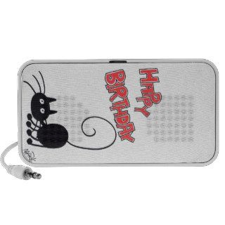 Happy Birthday   cartoon black cat Mini Speaker
