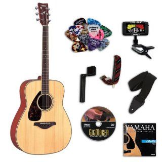 Yamaha FG720SL Left Handed Acoustic Guitar BUNDLE W/ Legacy Accessory Kit (Tuner, DVD & Much more): Musical Instruments