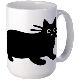 Black Cat Large Mug Large Mug by CafePress: Kitchen & Dining