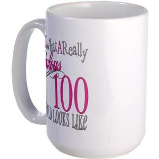 CafePress 100th Birthday Gift Large Mug Large Mug   Standard: Kitchen & Dining