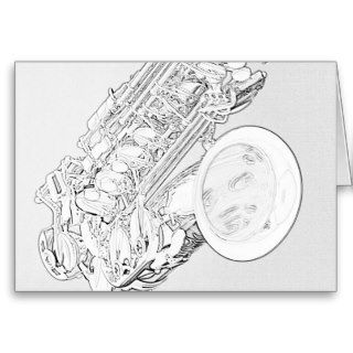 Saxophone Drawing Card