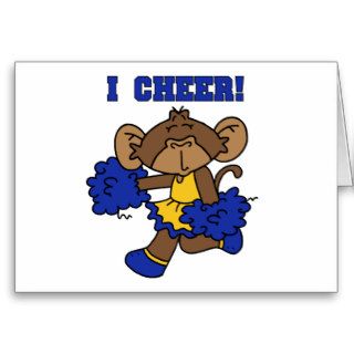 I Cheer Blue and Gold Tshirts and Gifts Greeting Cards