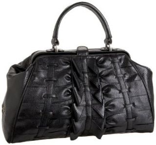 Jessica Simpson Runway Bow Framed Satchel,Black,one size: Shoes