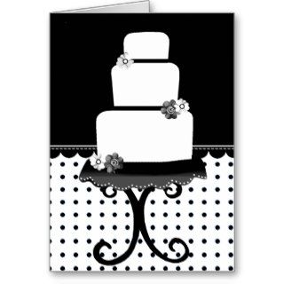 Black and White Cake on Stand Card
