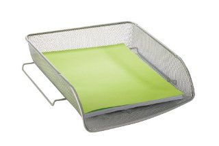 Mesh Stackable Front Load Letter Tray Color: Silver : Office Desk Trays : Office Products