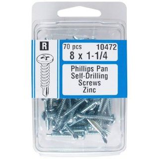 Midwest Fastener 10472 #8 x 1 1/4" Phillips Pan Head Self Drilling Screws Zinc Plated   70 per Package: Home Improvement