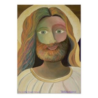 (small) Jesus is smiling because he loves you! Print