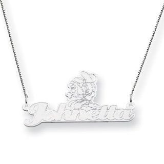 Personalized Minnie Mouse Name Pendant, Sterling Silver: Jewelry