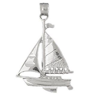 CleverSilver's Sterling Silver Pendant Sailboat: CleverSilver: Jewelry