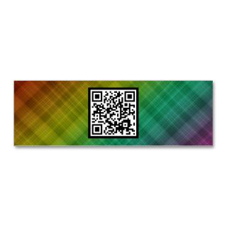 rainbow plaid QR code Business Cards