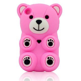 I Need Adorable 3D Cartoon Overturned Bear Pattern Soft Silicone Case Cover Compatible For Apple Ipod Touch 4/4g/4th Generation(Pink) : MP3 Players & Accessories