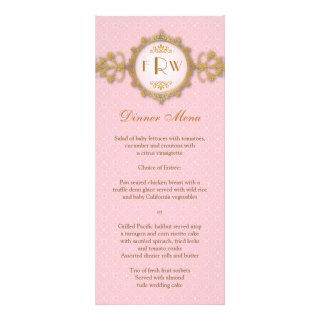 Art Deco Band Pink Gold Wedding Menu Personalized Rack Card